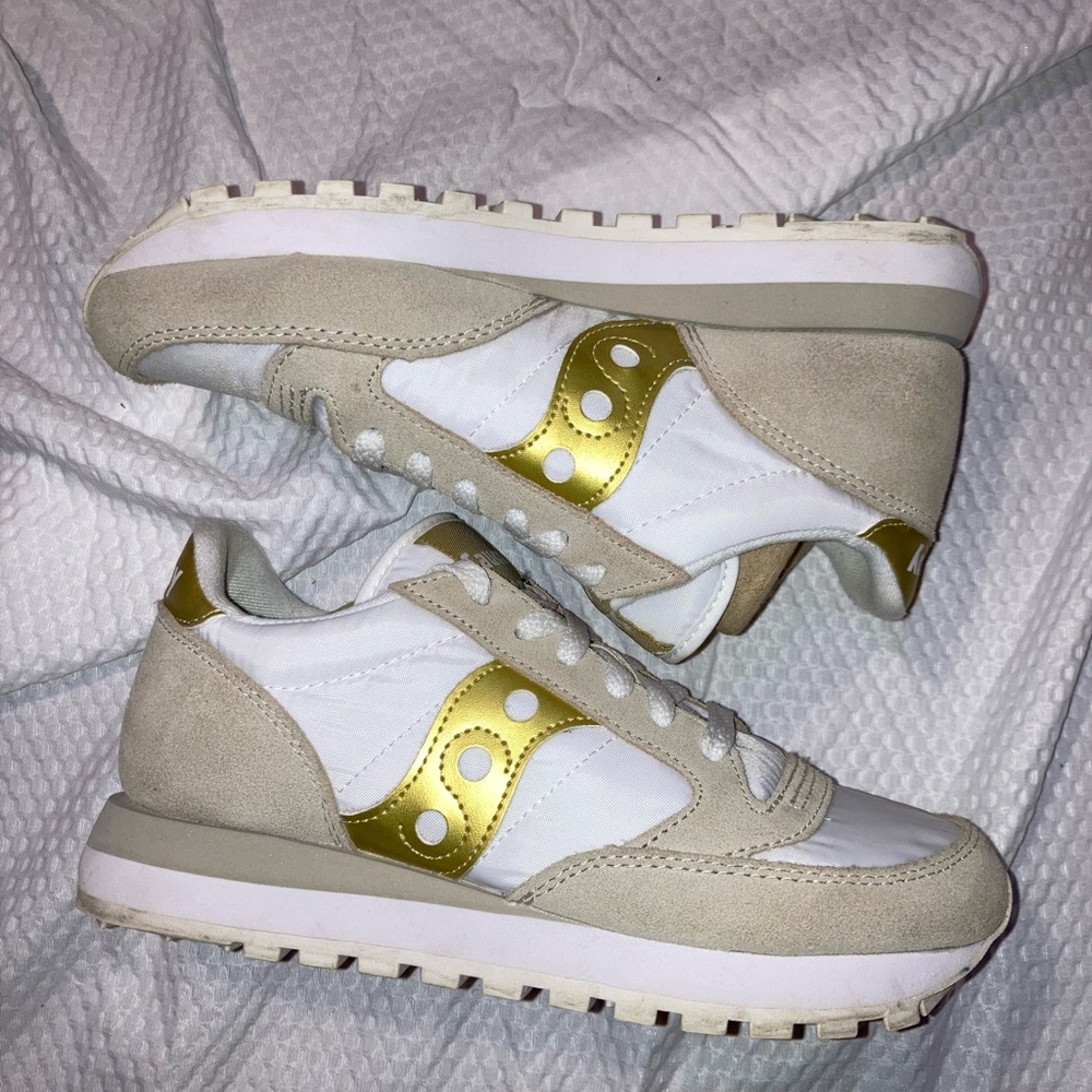 Saucony Sneakers Women Size 5 Jazz Original Vintage Gold/ Tan Brown Sneakers